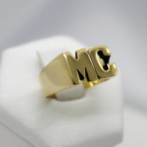 Anillo Doble Inicial Oro 18k